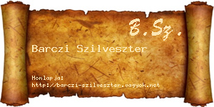 Barczi Szilveszter névjegykártya