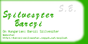 szilveszter barczi business card